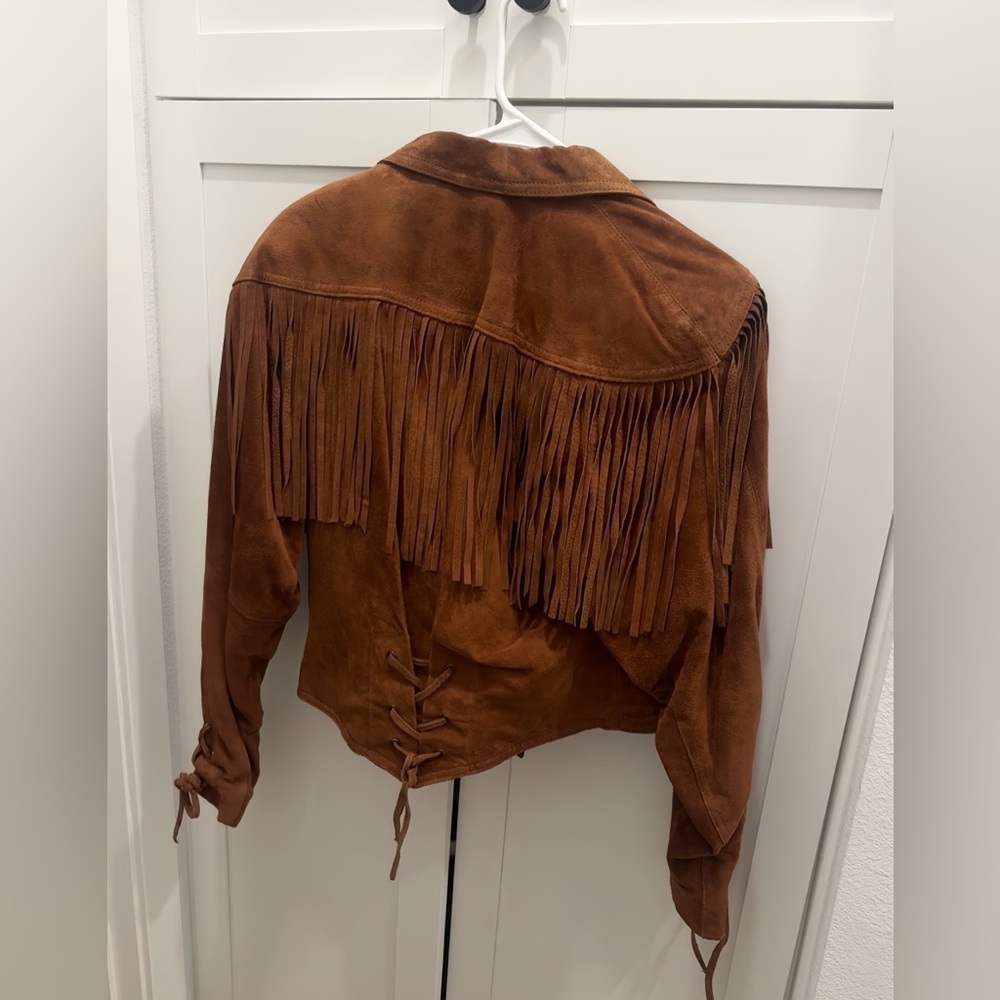 Vintage Wilson’s Leather Suede Leather Fringe Corset Jacket - Picture 3 of 4